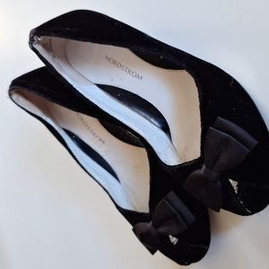 Nordstrom Velvet Open Toe Wedge Heel